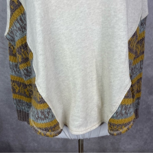 Free People Beautiful Sinner Pullover Side Knit Sweater Top In Beige Tan Size S - Picture 7 of 8